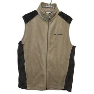Columbia Full Zip Fleece Vest, Tan, Men's Medium